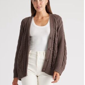 Quince 100% Organic Cotton Oversized Cable Cardigan